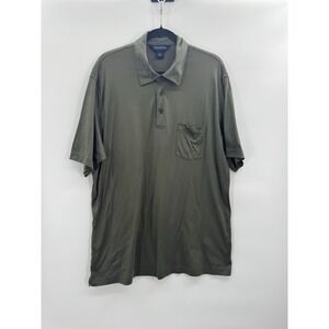 Brooks Brothers Mens Xl Polo Performance Knit Olive Green Golf Heritage Preppy